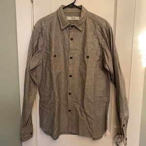 3Sixteen - Work Shirt, button down, light gray salt & pepper chambray, Size XL